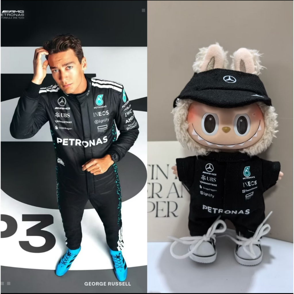 FAST PO] POP MART Baju F1 Labubu Kostum Pembalap F1 Labubu Mercedes Team
