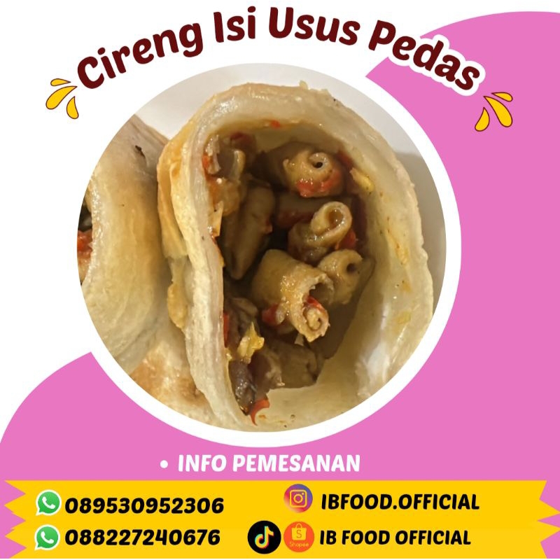 

Cireng Isi Usus Pedas Frozen Kemasan Vakum isi 4 pcs
