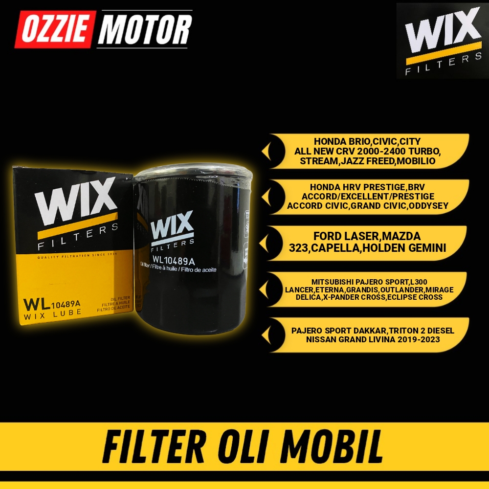 WIX FILTER OLI UNTUK MOBIL HONDA BRIO CIVIC CITY ACCORD JAZZ STREAM MOBILIO CRV HRV BRV ODDYSEY MITS