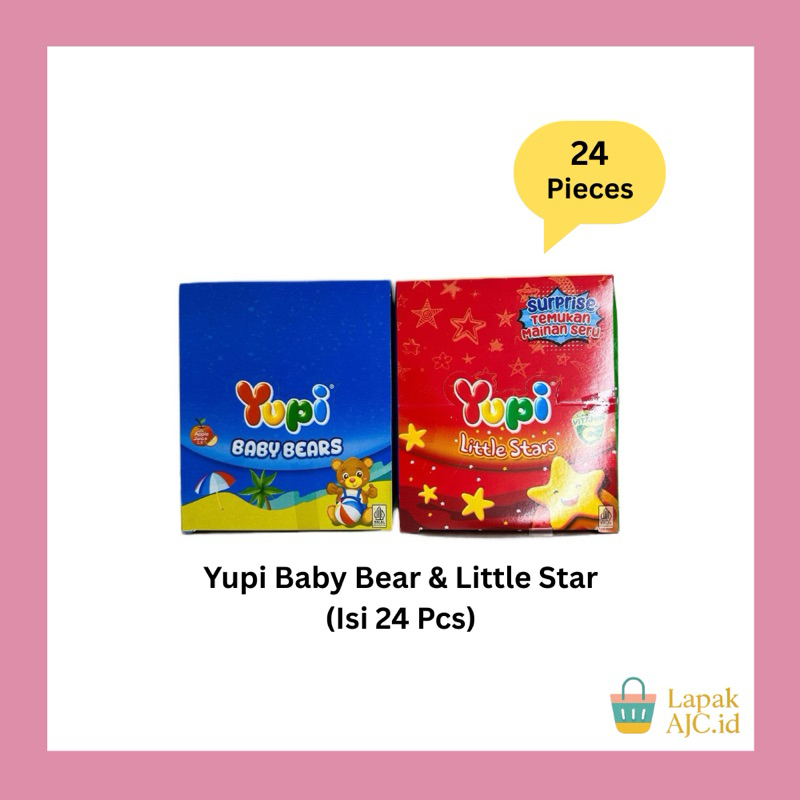 

Yupi Baby Bear & Little Star isi 24 Pcs Gummy Kenyal Manis Permen