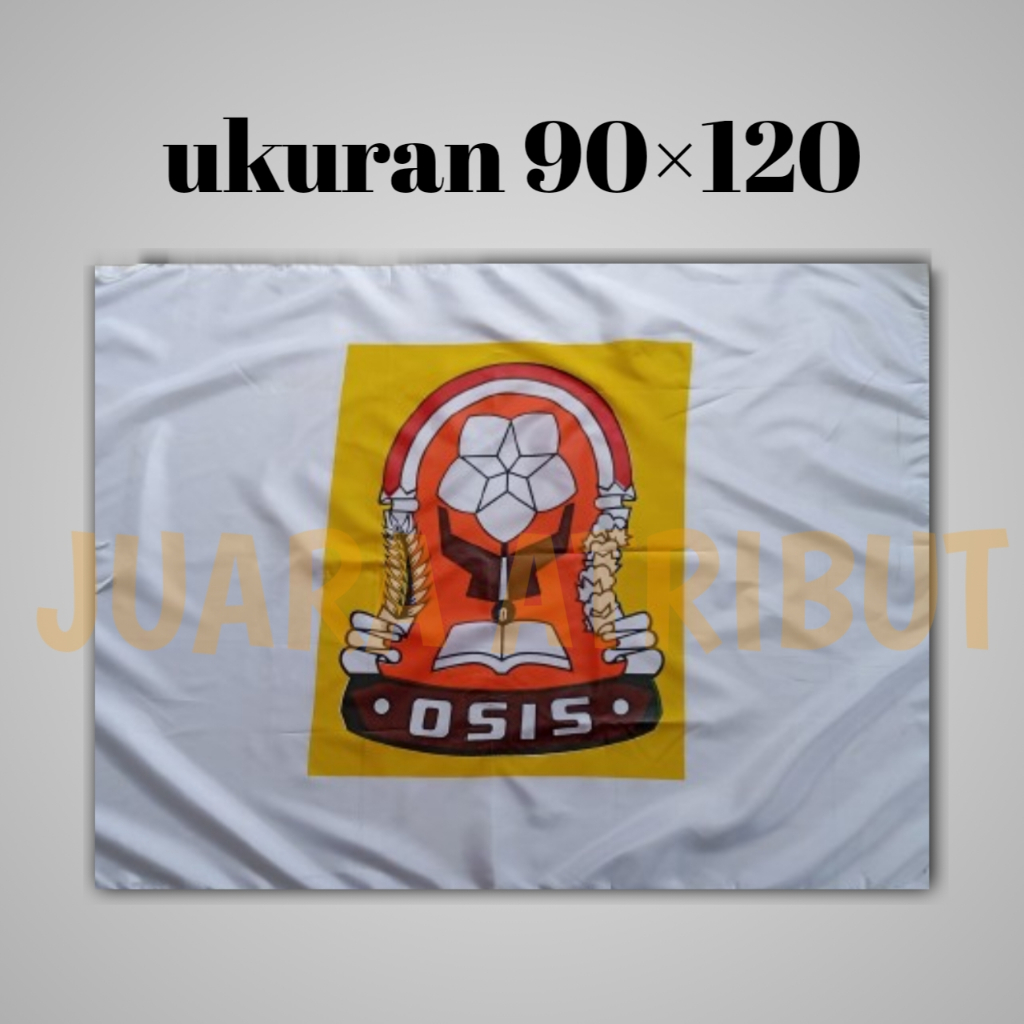 

BENDERA OSIS SMP BAHAN SATIN 90X120 CM / BENDERA LOGO OSIS SMP