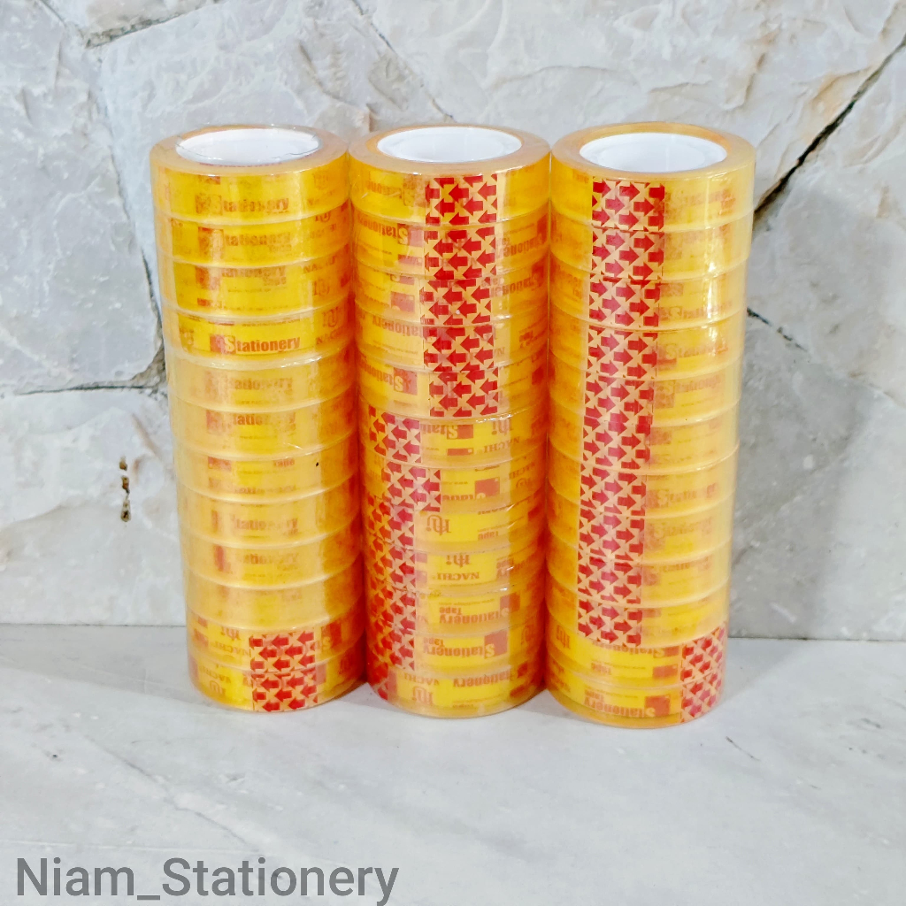 

Azka SATU SLOP ( 12 PCS ) Selotip Solatip Isolasi Bening Kecil Tebal Nachi 12mm x 25m Isolasi Murah