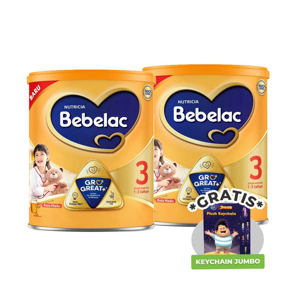 

2Pcs Bebelac 3 Madu 800 Gram Tin Free Keychain Jumbo