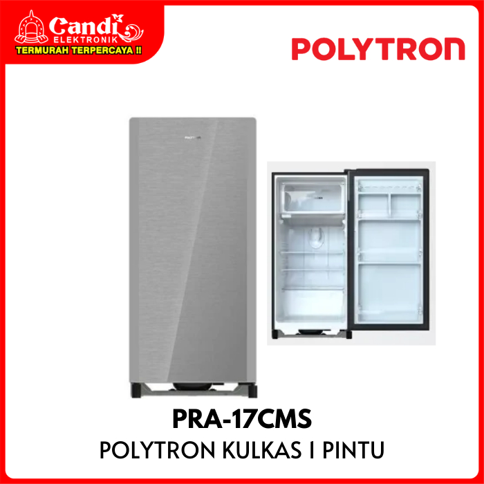 POLYTRON Kulkas 1 Pintu 170 Liter Kapasitas Gross Belleza Tempered Glass Door PRA-17CMS