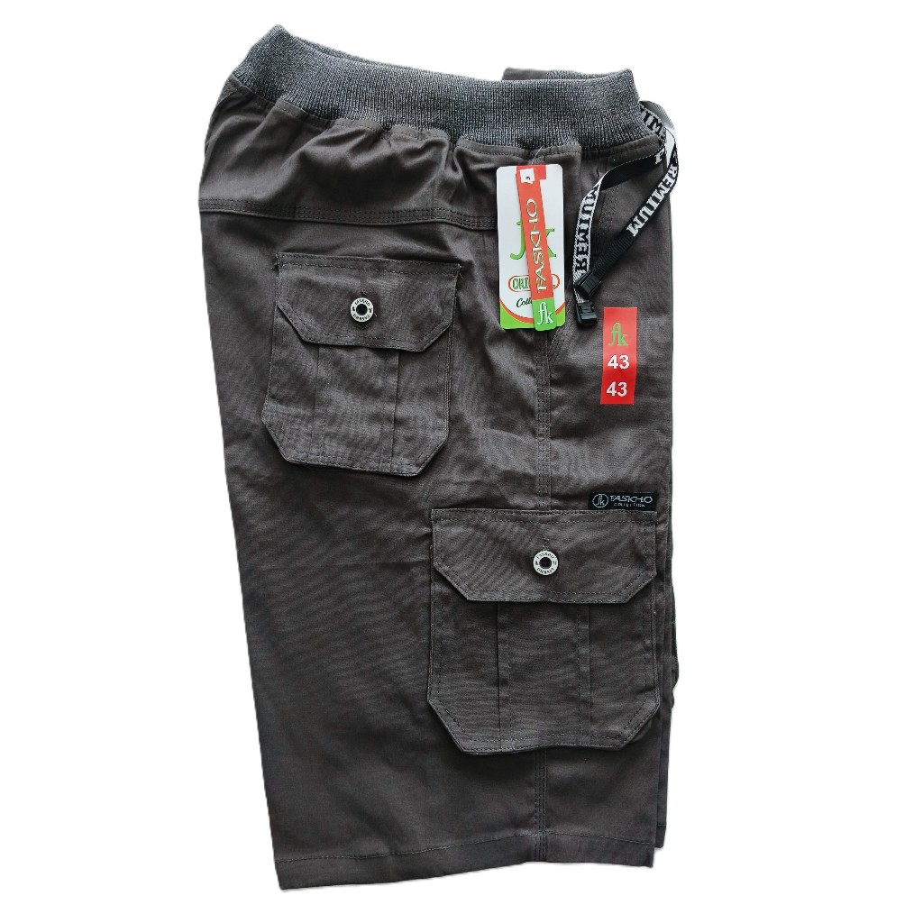 Celana Cargo Pendek Pria Cargo Kempol Pinggang Karet Size 28 sampai 45 Cargo Pendek Big Size