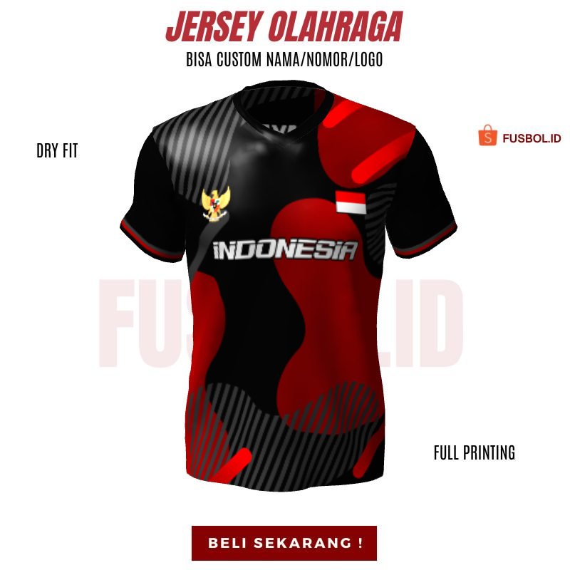 Kaos Jersey Futsal Hitam Merah Abu Motif Abstrak Garis 292 - Kaos Jersey Bola Custom Free Desain Beb