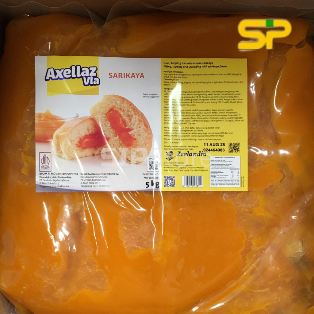 

Zeelandia Axellaz Frutti Sarikaya 10 kg / Selai Srikaya Kuning / Olesan dan Isian Roti Srikaya 10 kg (1 dus = 2x5kg)