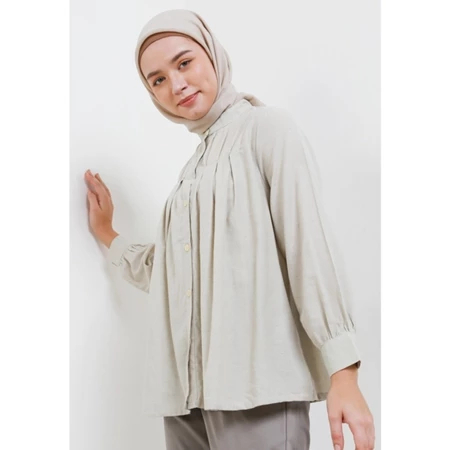 Preloved MFMW Olivya Atasan Blouse light olive green