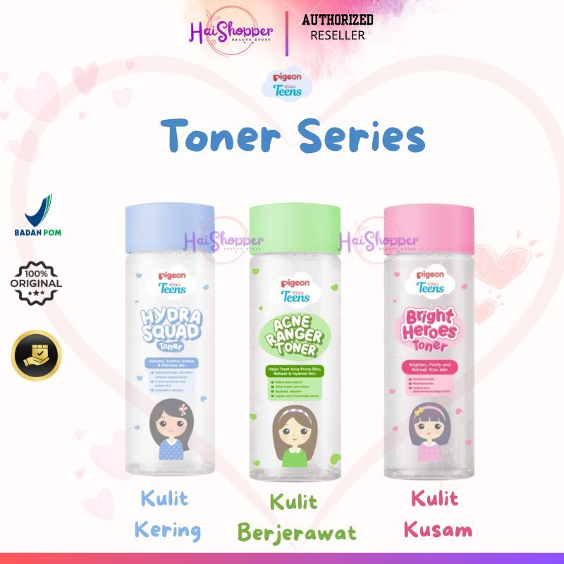 PIGEON TEENS Toner Series | PIGEON TEENS Bright Heroes Toner 100ml | PIGEON TEENS Hydra Squad Toner 