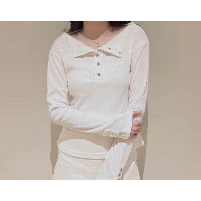 [ FREE GIFT ] PRELOVED EVONNE Yeona Top WHITE - Atasan Wanita Long Sleeve  baju Lengan Panjang Wanit