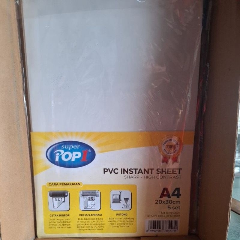 

kertas PVC/kertas ID card / PVC INSTANT SHEET A4 1Pak isi 5 set 20x30cm