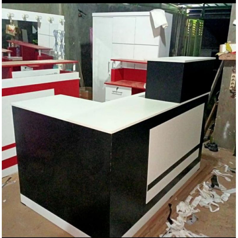 meja kasir resepsionis letter L NF8