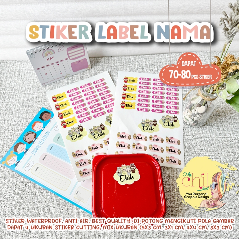 

STIKER NAMA LUCU (PART 5 = SN 201-250) CUSTOM NAMA WATERPROOF ISI BANYAK 70-80 PCS / STIKER LABEL NAMA / STIKER NAMA / STIKER BUKU / STIKER VYNIL LABEL NAMA / ANIT AIR / ANTI MINYAK