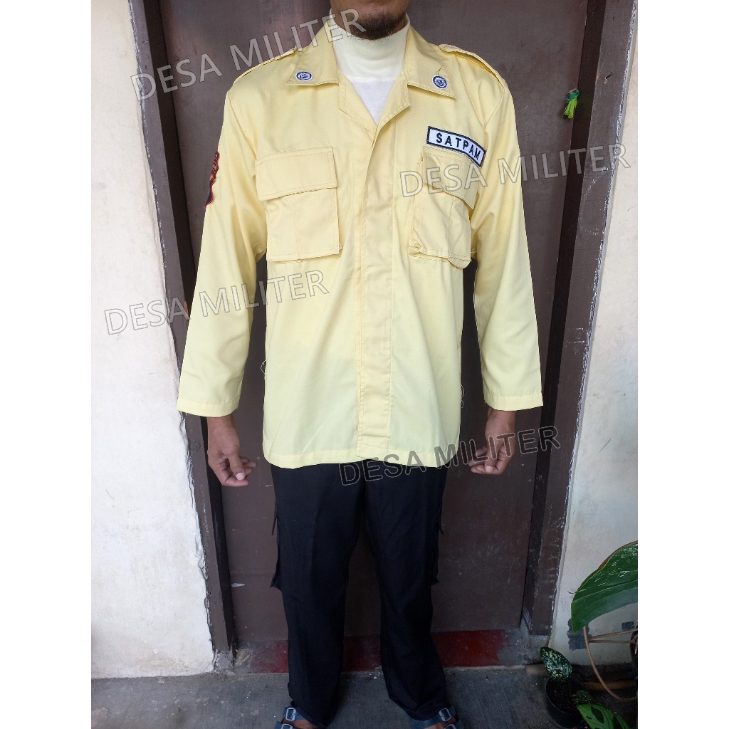 SERAGAM SATPAM PDL CREAM TERBARU - Seragam PDL Security Cream - Seragam Satpam Terbaru