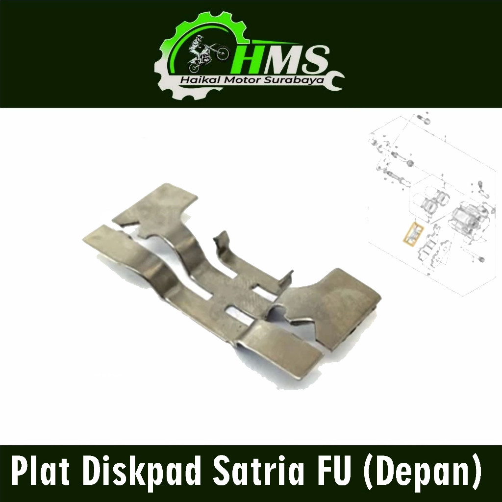Plat Diskpad Satria FU (Depan) - Plat Seng Tahanan Dispat Dispad Kampas Rem Suzuki Shogun Smash