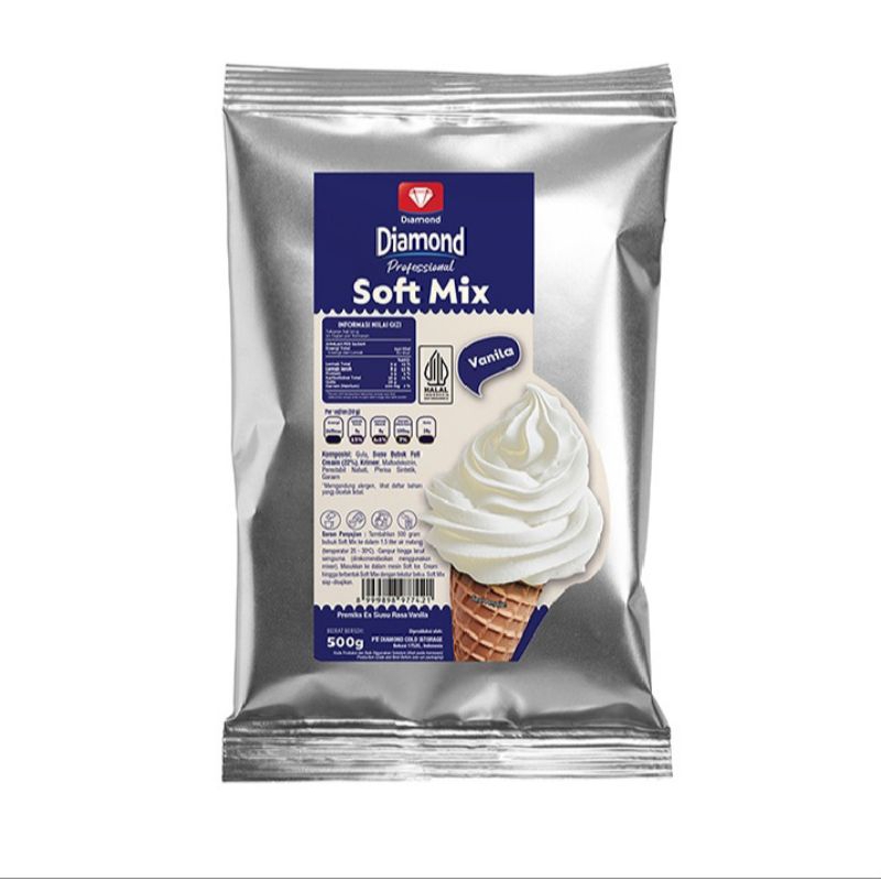 

softmix powder soft ice cream 500 gram diamond