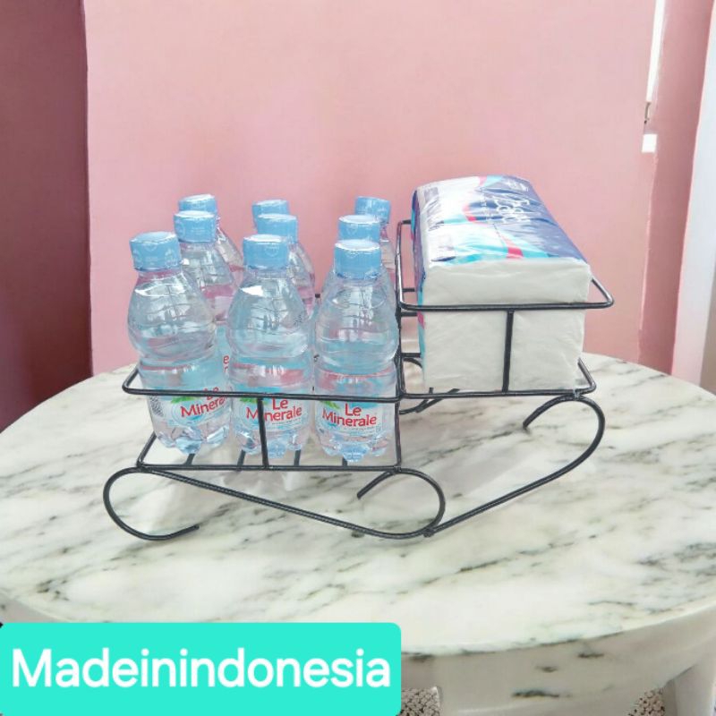 Tempat aqua susun mewah rak aqua gelas aesthetic