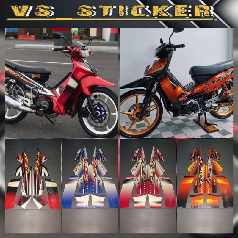 STRIPING STICKER MOTOR YAMAHA FIZR FIZ R FI ZR F1Z R 2003 OREN HITAM BIRU MERAH PUTIH HITAM