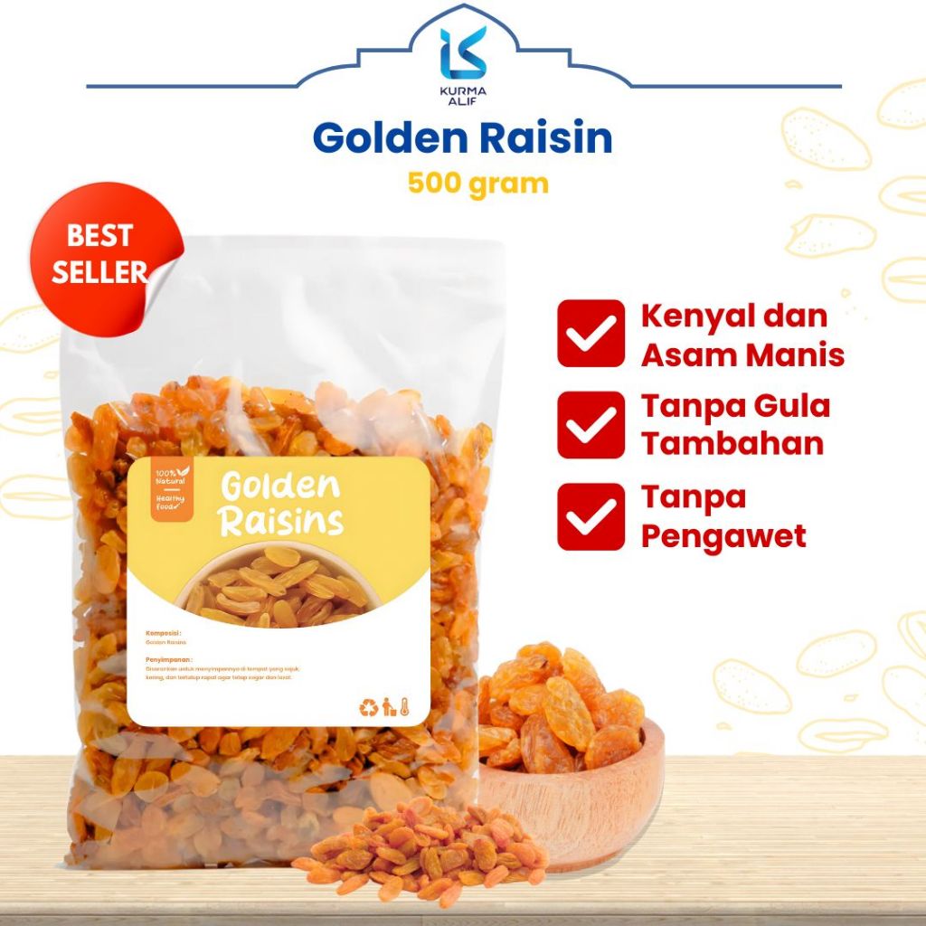 

Kismis Asam Manis 500 gr Golden Raisin Oleh Oleh Haji Umroh