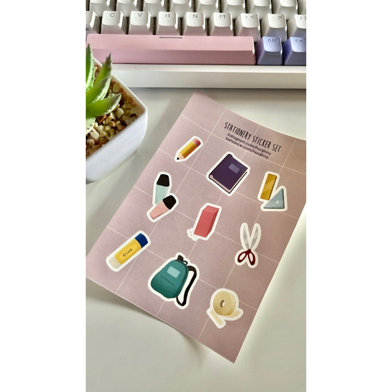 

Stationery Sticker by hoojinny | stiker aesthetic lembaran