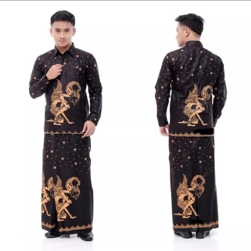 (BISA COD)koko & sarung busana muslim baju koko setelan sarcel Setelan Baju Koko dan Sarung Dewasa M