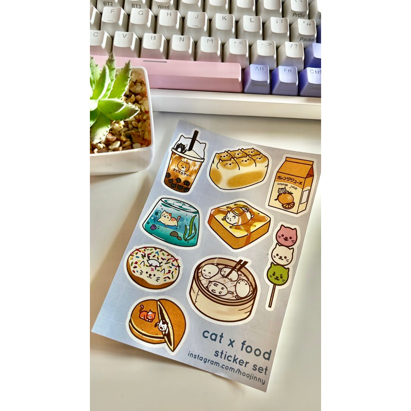 

Sticker cat x food by hoojinny | Stiker kucing