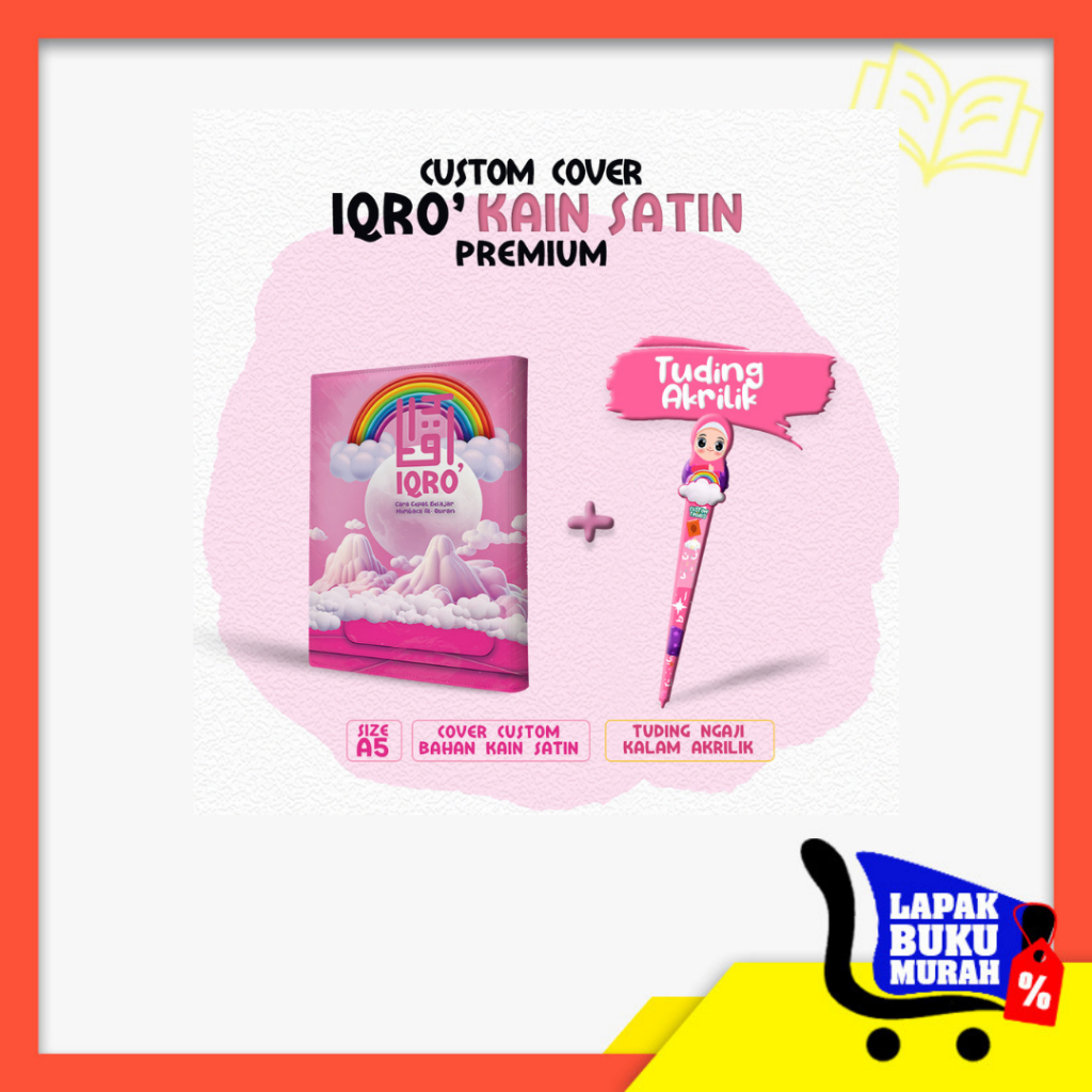 

LBM - Cover Iqro Anak Hanya Cover saja Bisa Custom Pakai Nama tanpa Iqro ukuran A5 Bahan Satin ( Banyak Varian , Lebih Eksulisif )