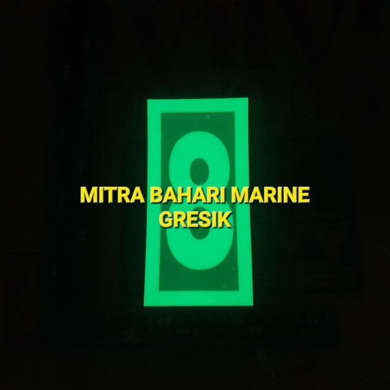 

Stiker IMO Symbol IMPA 334208, 334248 Number 8 Ukuran 7,5x15cm Glow In The Dark