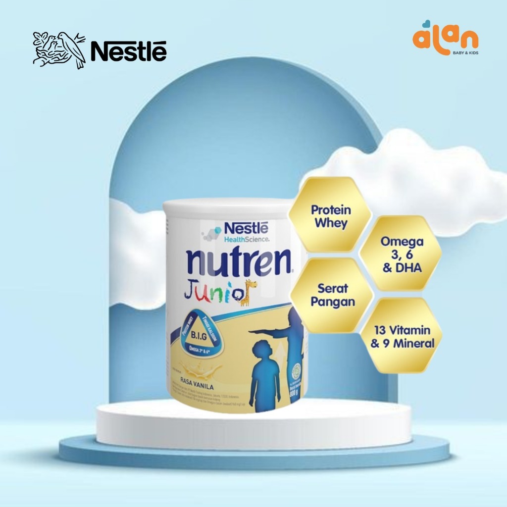 NESTLE Nutren Junior Susu Pertumbuhan Vanila 1-10 tahun Kaleng