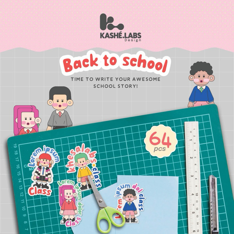 

KASHE.LABS Sticker Nama Buku Dan Peralatan Sekolah Custom Back To School Edition