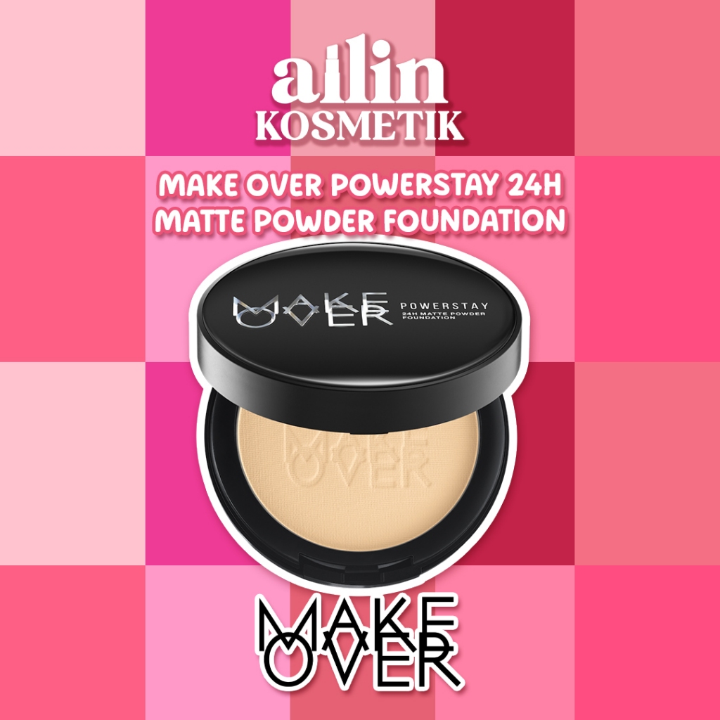AiLiN | MAKE OVER Powerstay 24H Matte Powder Foundation | Makeover Bedak Padat Compact Powder