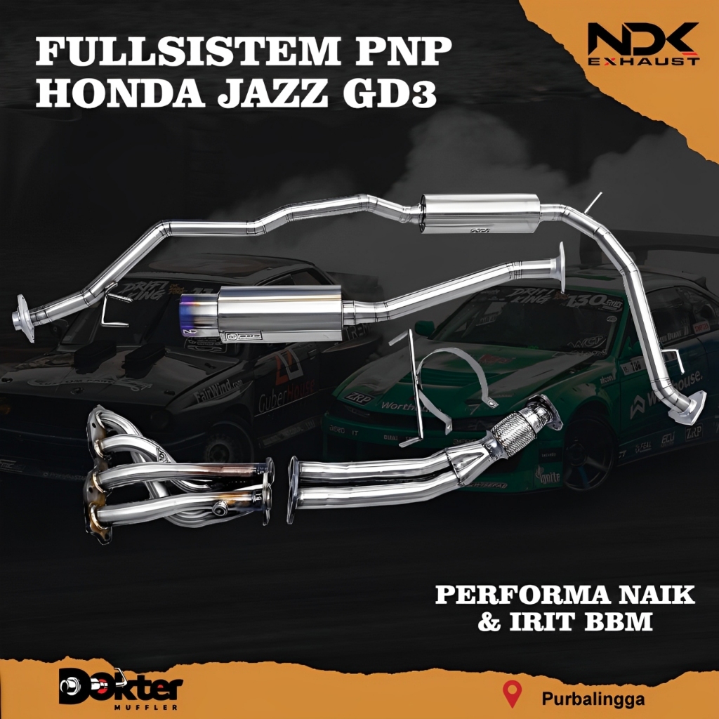 KNALPOT MOBIL RACING NDK EXHAUST HONDA JAZZ GD3 FULLSISTEM PNP NDK EXHAUST