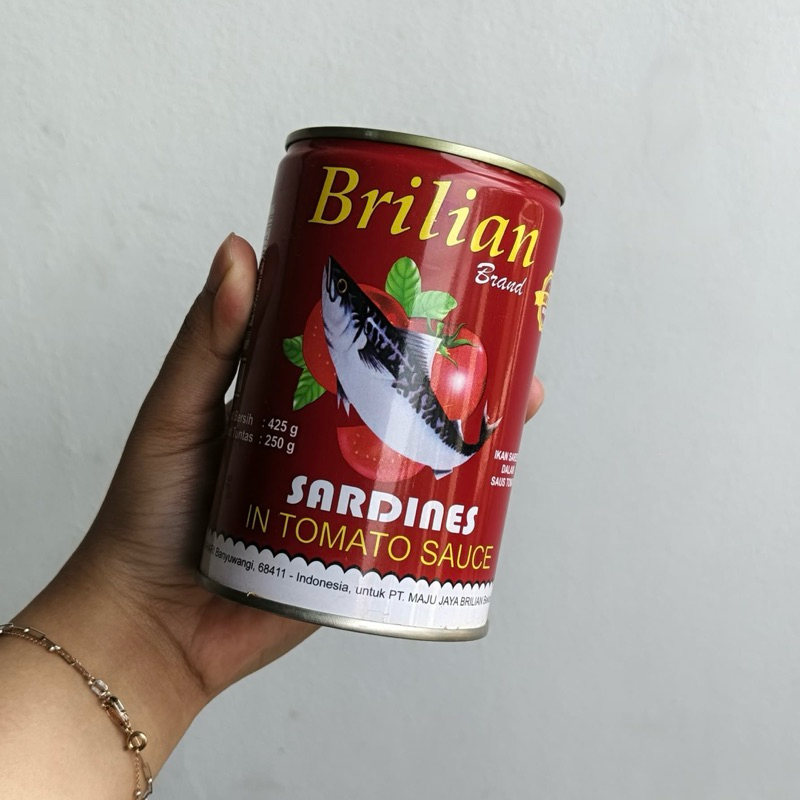 

Sarden Brilian Saus Tomat 425 gram - Sarden Kaleng - Ikan Sarden Saus Tomat - Sarden Kalengan Enak & Murah - Toko Sembako Bokap