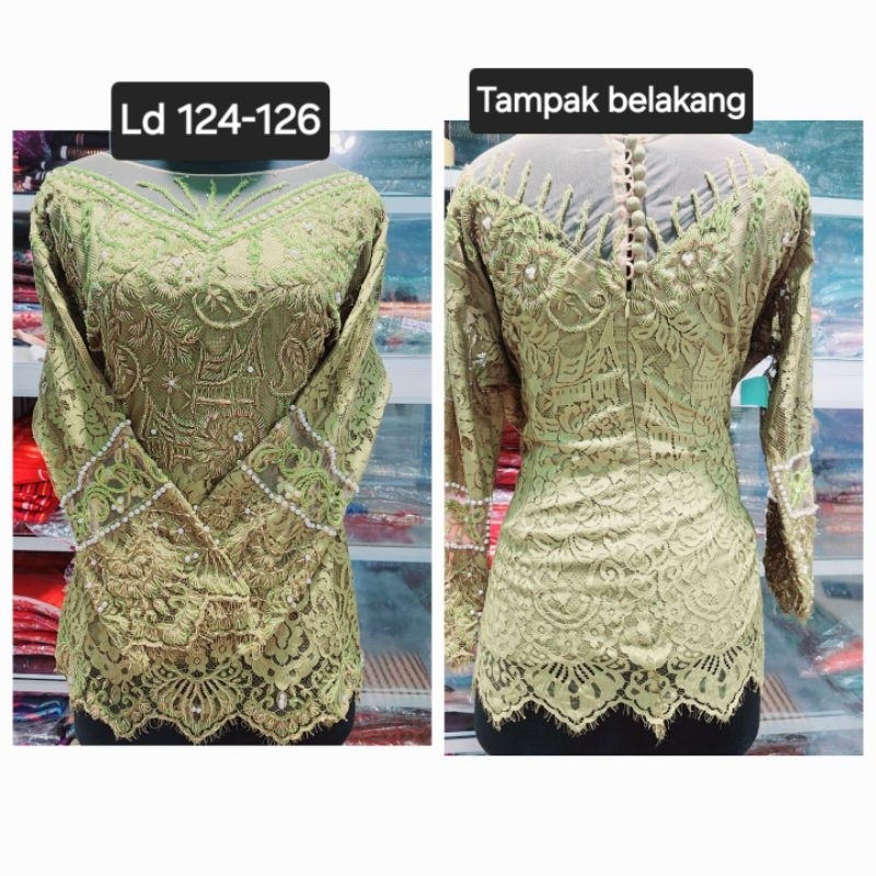 Kebaya jadi semiprancis lengan tile warna hijau army