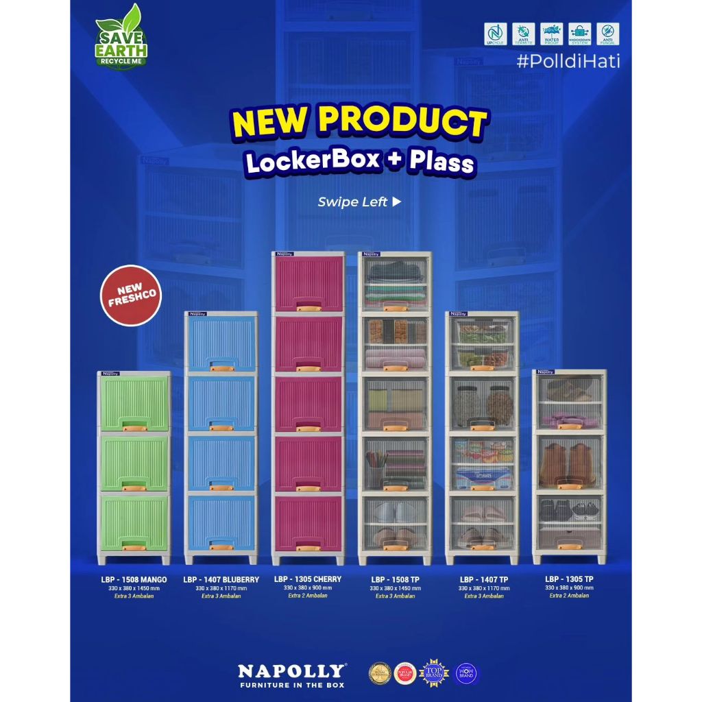 NAPOLLY LOCKER BOX LEMARI PLASTIK 1 PINTU