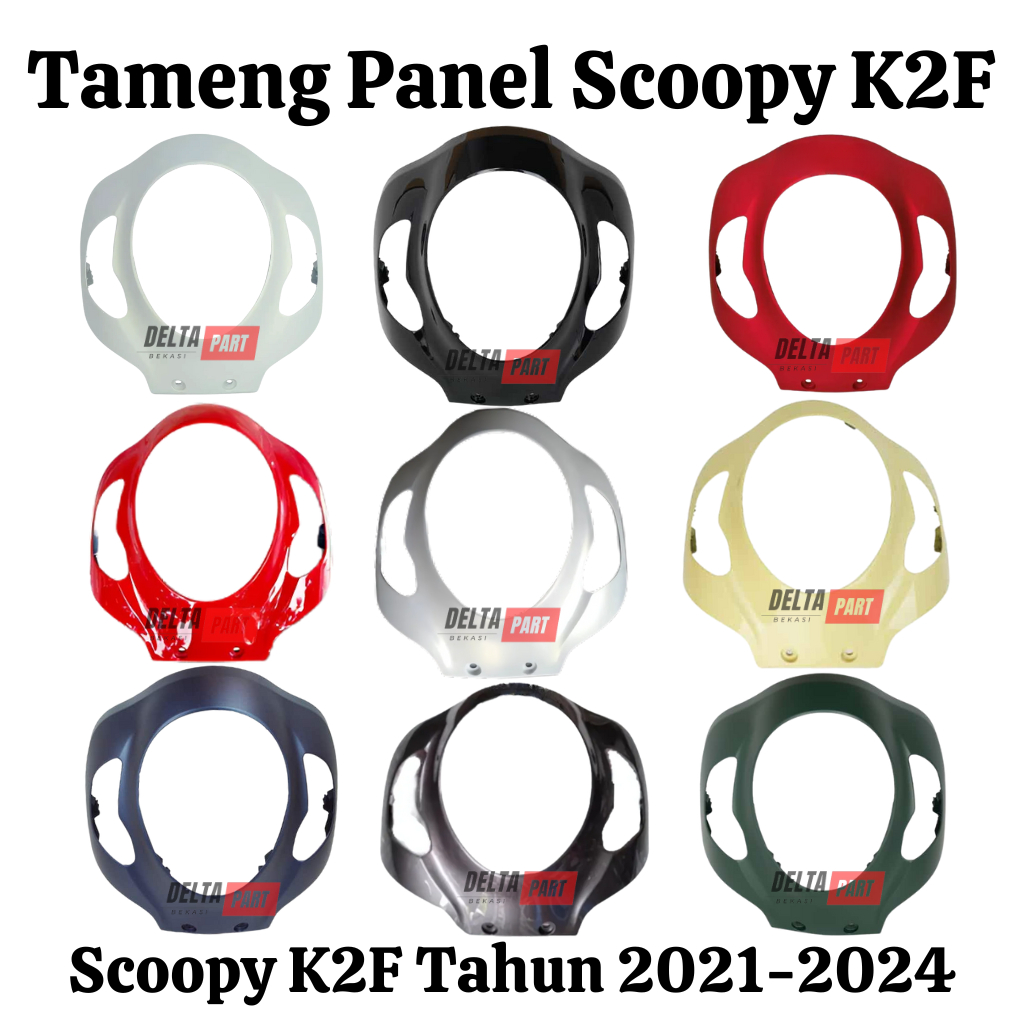 Tameng panel lampu body depan scoopy new prestige sporty K2F 2021 2022 2023 hitam glossy hitam doff 