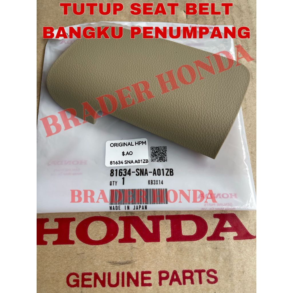 TUTUP SAMPING BANGKU SEAT BELT JOK KURSI DEPAN CIVIC FD1 FD4 CRV GEN 3 RE1 RE3 2006 2007 2008 2009 2