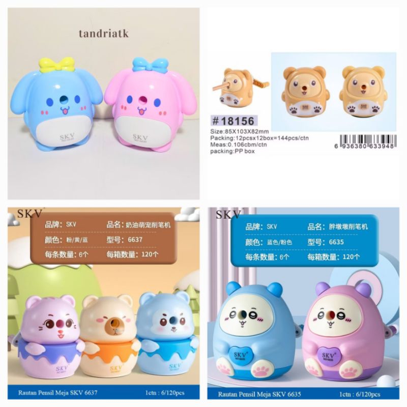 

[FREE BUBBLE+DUS] Serutan Rautan Meja Putar Duduk Fancy Cinnamon Kelinci Pita Puppy 6630 Xiao ling jing Bear beruang