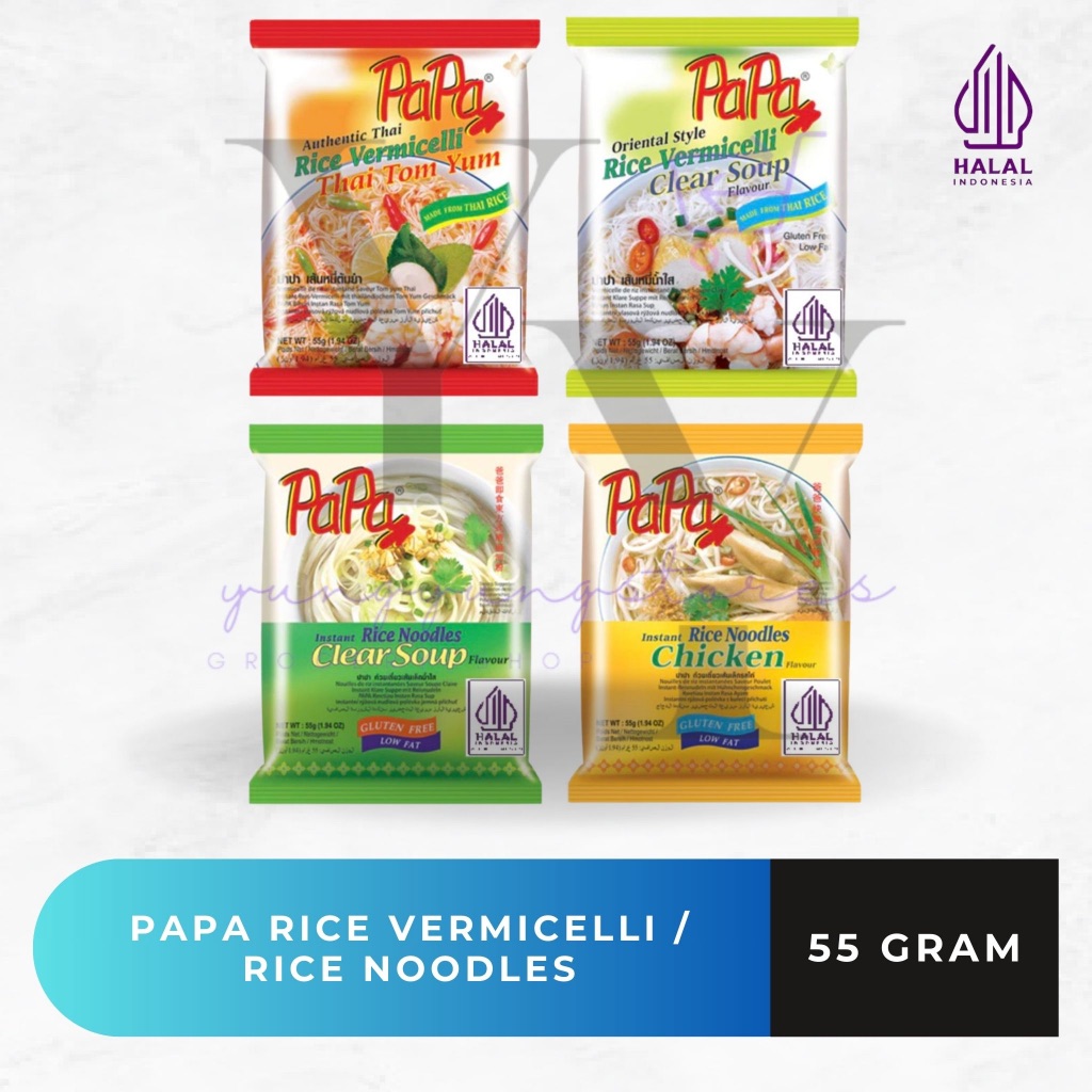 

[SATUAN] PAPA Instant Rice Noodle / Vermicelli Clear Soup / Chicken / Tomyum 55 gram
