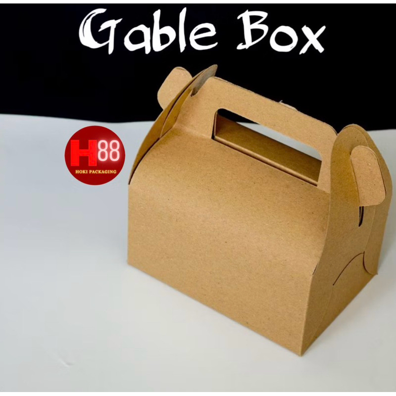 

(isi 10) Gable Box Mini Kraft / Tas Kotak Hampers Jinjing Coklat / Kotak Kado