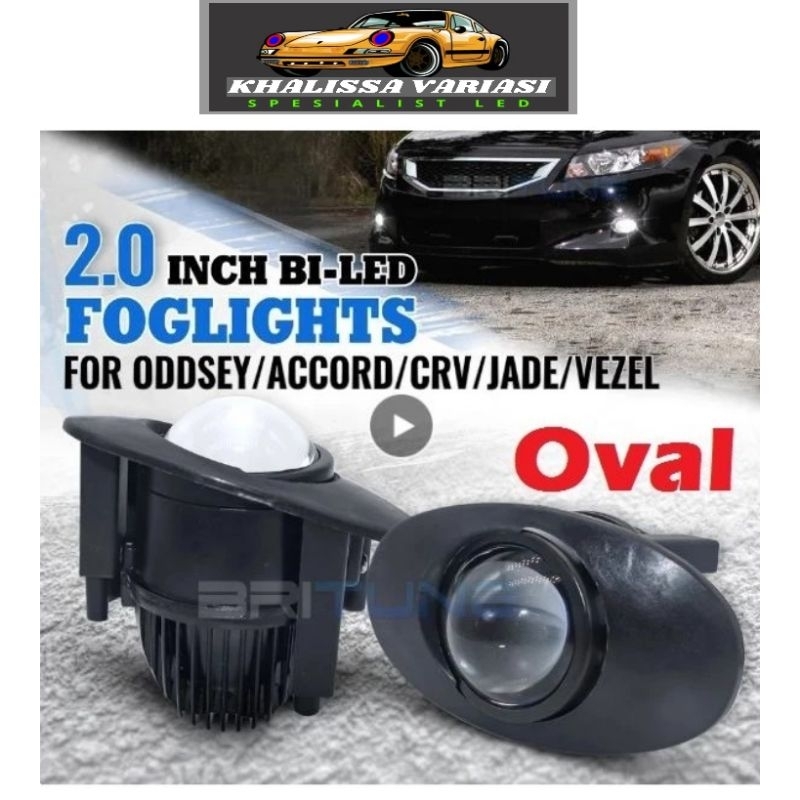 Lampu BI-LENS Foglamp Projector Honda Oval 2 inch Hrv jazz brio 35W F2 bi led projie