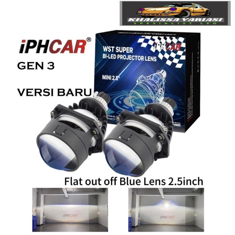 Lampu BI-LENS IPHCAR GEN 3 NEW WST SUPER 60W LASER 2.5 INCH projector mobil motor projie proyektor b