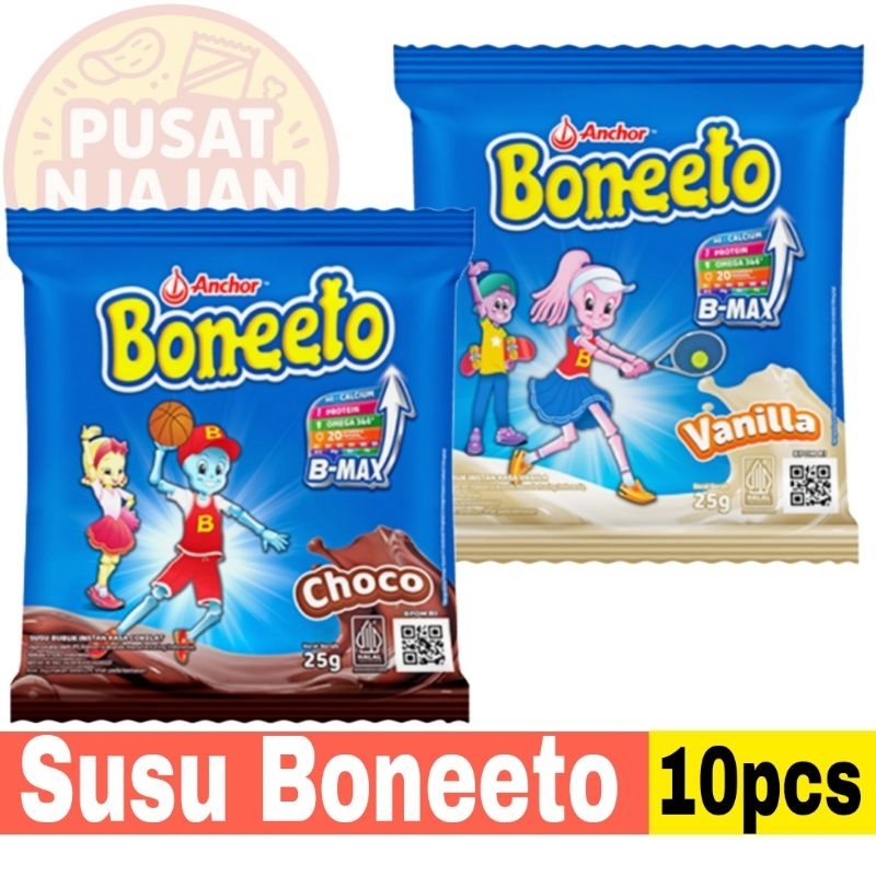 

Susu Bubuk Anchor Boneeto 25gr Renceng isi 10pcs Rasa Cokelat / Vanilla