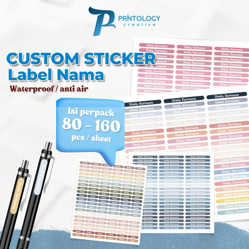 

80-160 PCS STICKER NAMA ANAK WATERPROOF LABEL NAMA CUSTOM STICKER LABEL BUKU ANAK SEKOLAH STATIONERY STIKER NAMA ALAT TULIS SEKOLAH STIKER LABEL NAMA PRINTING KARAKTER