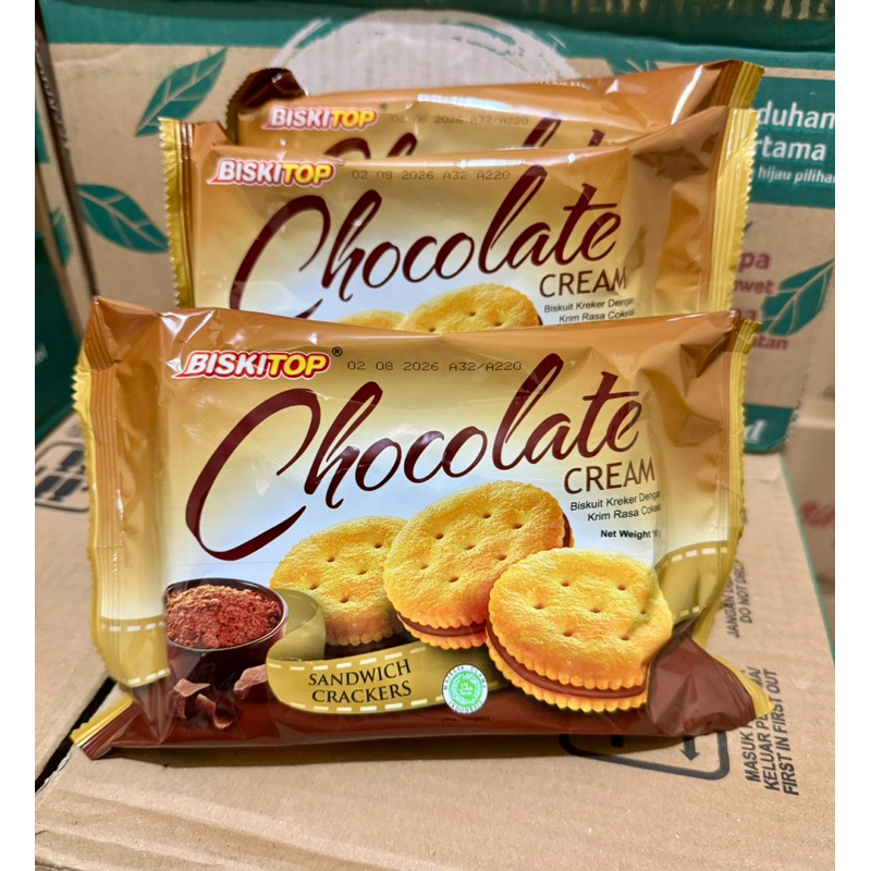 

Biskitop coklat cream pack 165gr 1 karton isi 24