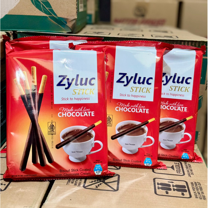 

Zyluc stick cokelat pack 220gr 1 karton isi 20