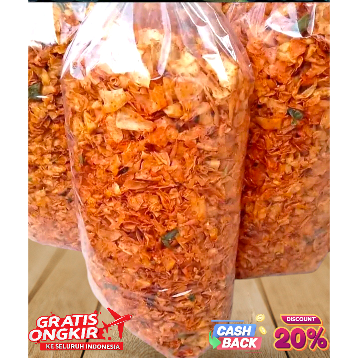 

1 Kg Bjb Keripik Singkong Pedas Daun Jeruk/Kripset/1kg/1000gr