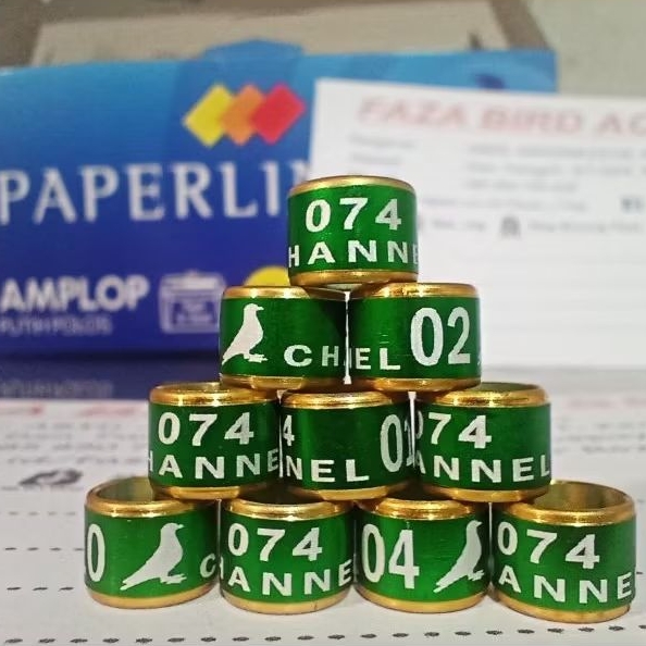 Ring burung merpati, puter, derkuku dll bisa reques nama, no.hp, dan warna dll