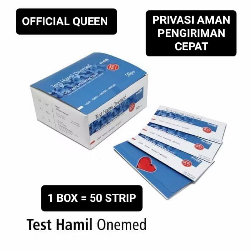1box Onemed Tes hamil strip - Free 10 wadah urin tespek murah onemed test kehamilan Testpack Test pa