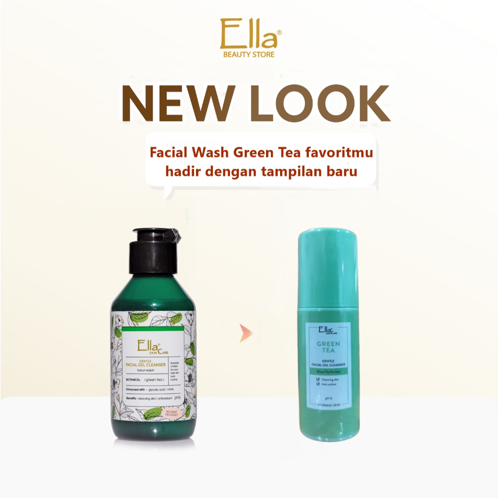 Ella Skincare Facial Gel Cleanser Green Tea - sabun muka untuk membersihkan dan menyegarkan kulit wa